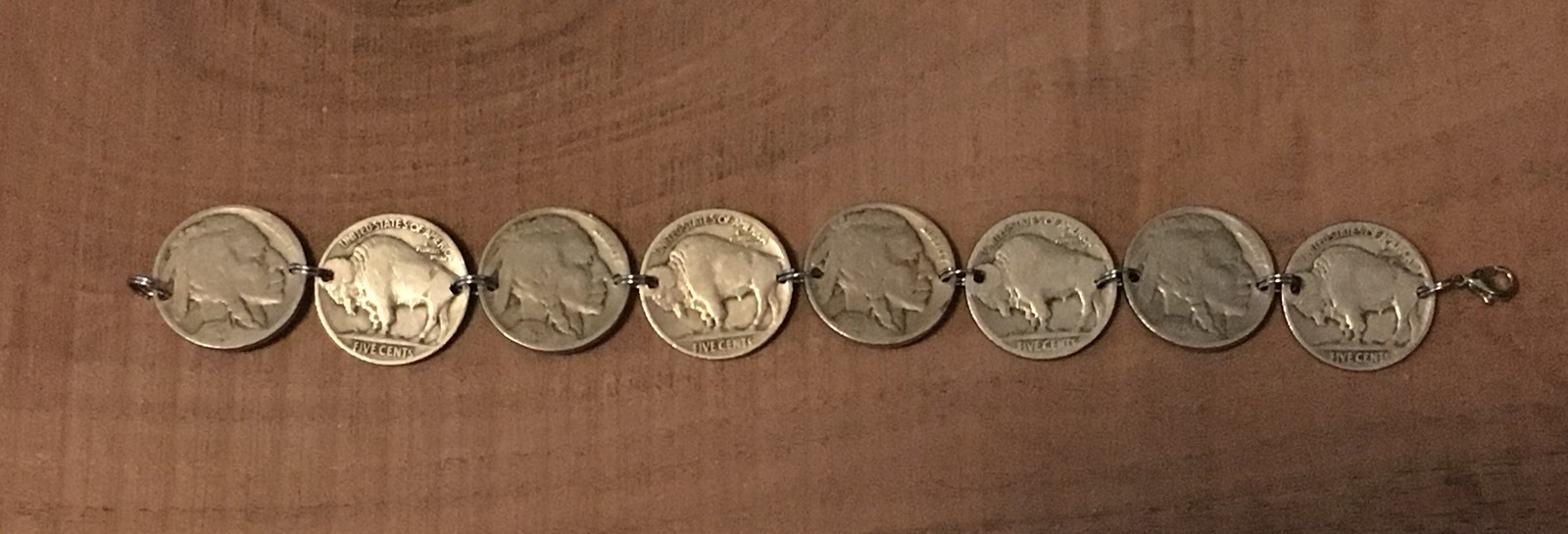Buffalo Indian Head Nickel Coin Jewelry Bracelet! Vintage Antique Heads/Tails