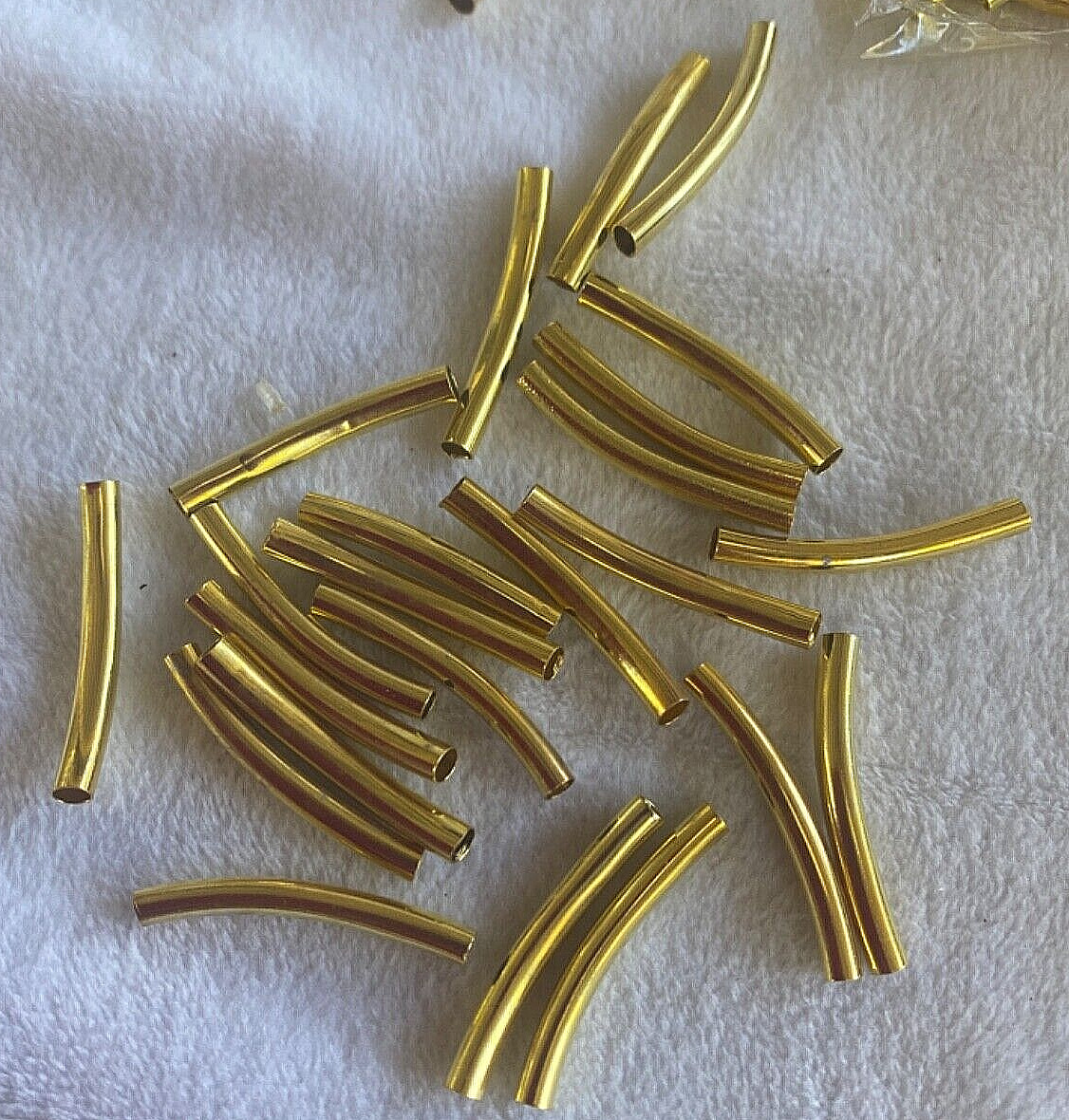 100 pieces ~ 3mm x 25mm Gold Plated Hollow Tubes B73os