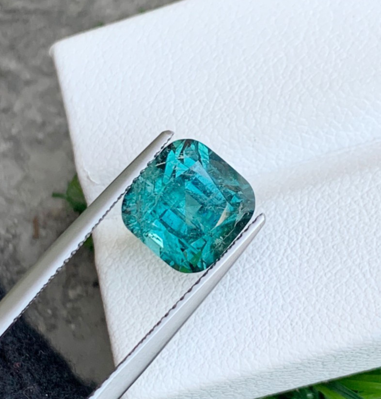 Buy 5.05 Cts Lagoon Tourmaline – Natural Cushion Cut Gem from Afghanistan