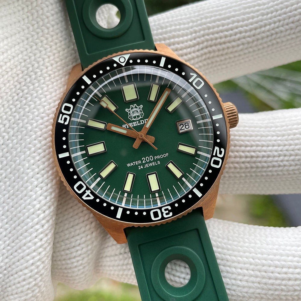 STEELDIVE SD1962S Mens Bronze 41.9mm 200M Automatic Dive Watch NH35 Swiss
