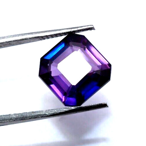 Natural 5.40 Ct Asscher Cut Purple Tanzanite Certified Faceted Loose Gemstone