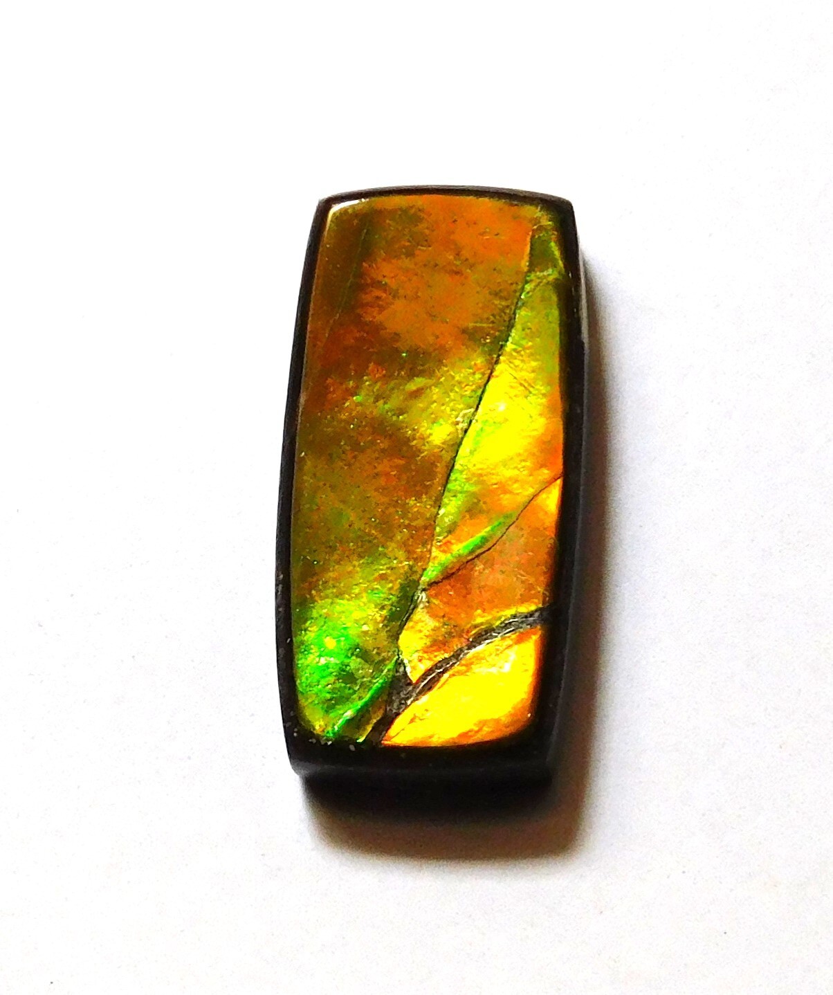 10.95 Ct Natural Canadian Ammolite Cabochon Loose Gemstone 21.6X10.5X4 MM MH31