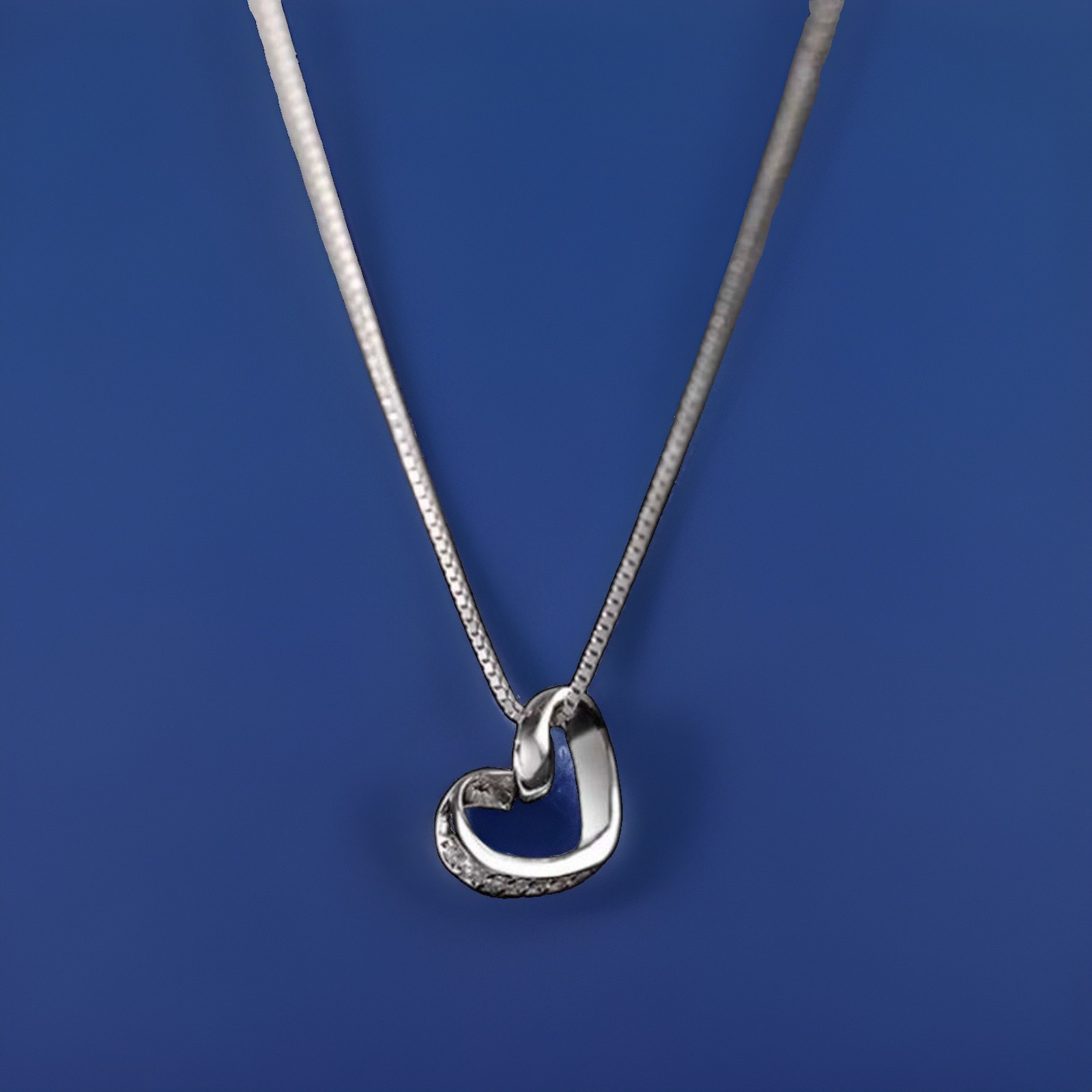 Silver Heart Necklace 925 With CZs