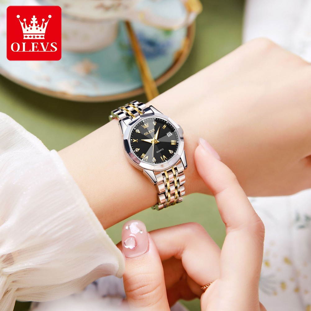 OLEVS Women Watch Stainless Steel 3 ATM Waterproof Wristwatch