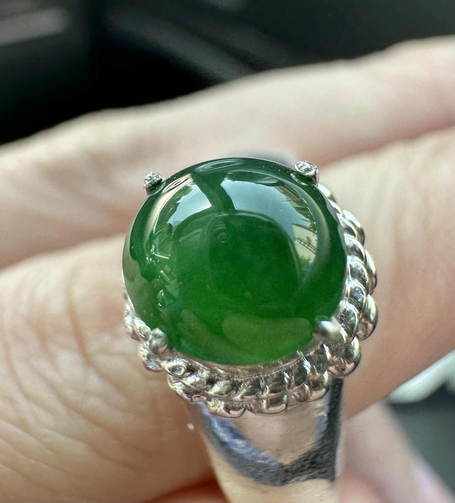 1.39CARET NATURAL BURMA JADEITE JADE TYPE A LOOSE GEMSTONE GREEN COLOR