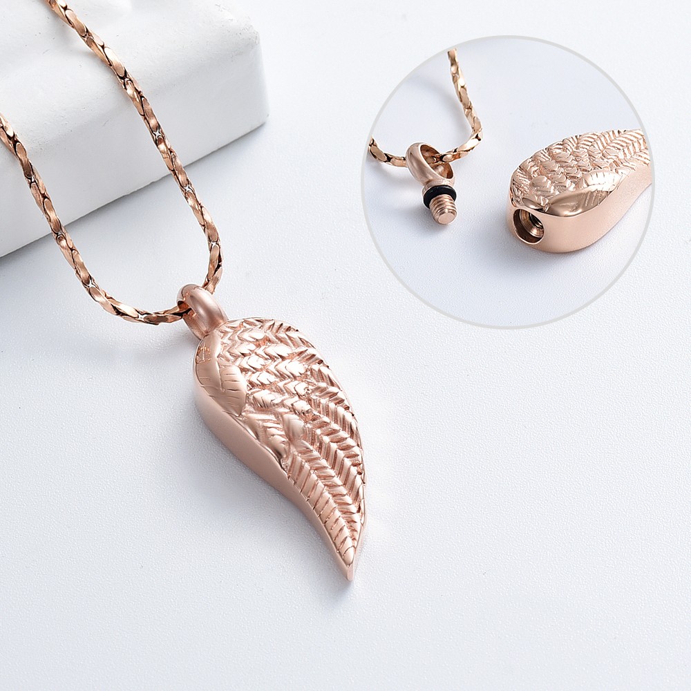 Angel Wing Cremation Urn Necklace for Human Pet Ashes Pendant Angel Urn Jewelry