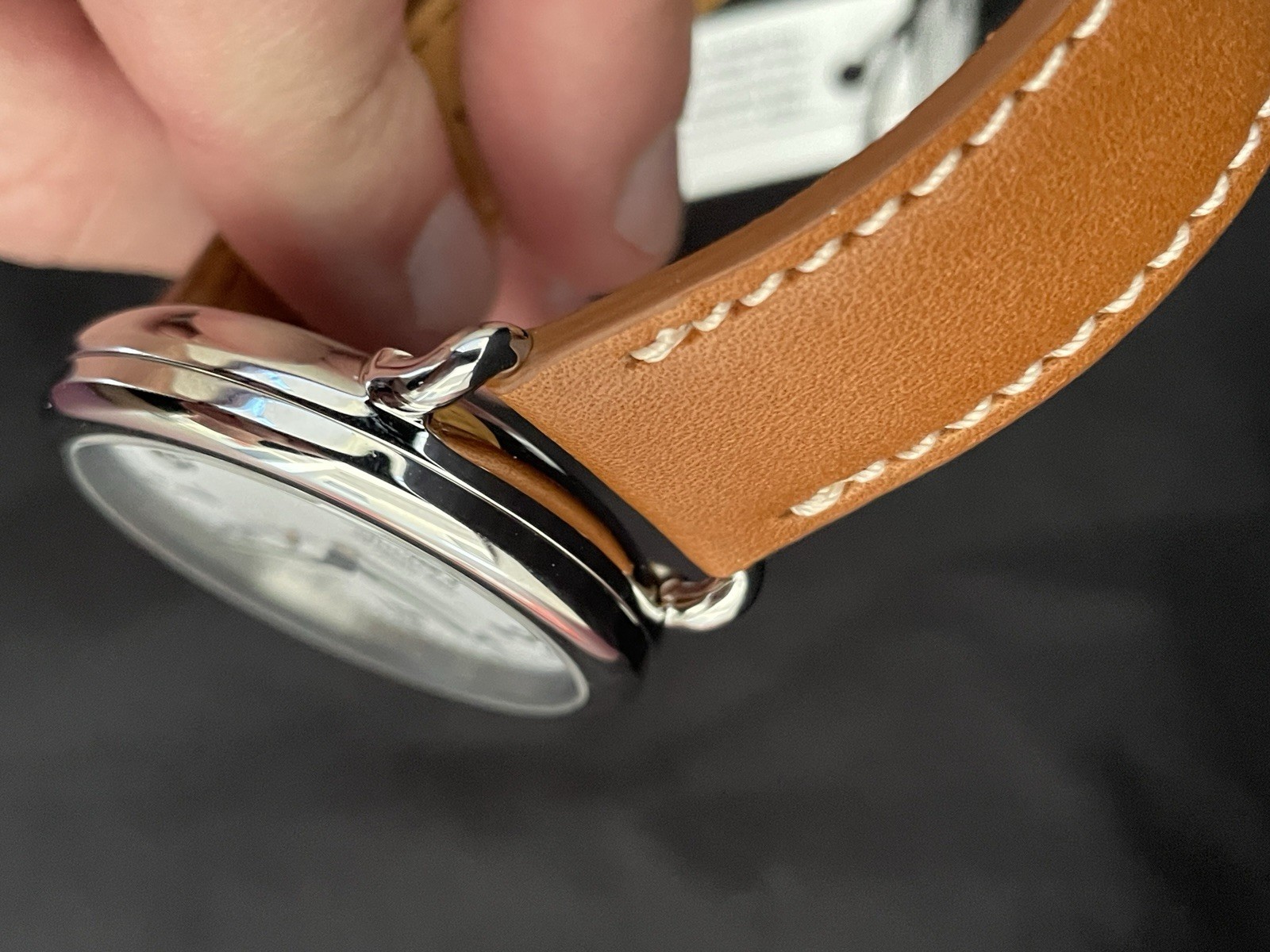Men’s Shinola Runwell Argonite 1069 Cream Dial Brown Strap Quartz Watch 47mm NWT