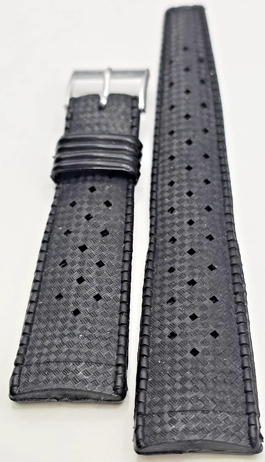 Vintage Black Tropic Rubber Strap mm22 Buckle 16 Hole Racing 122×75 No.s.