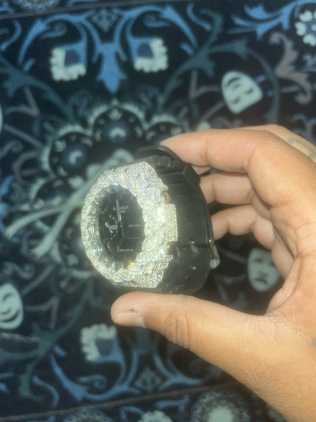 Casio G-SHOCK GA-2100 Black Watch 925.Silver with diamonds
