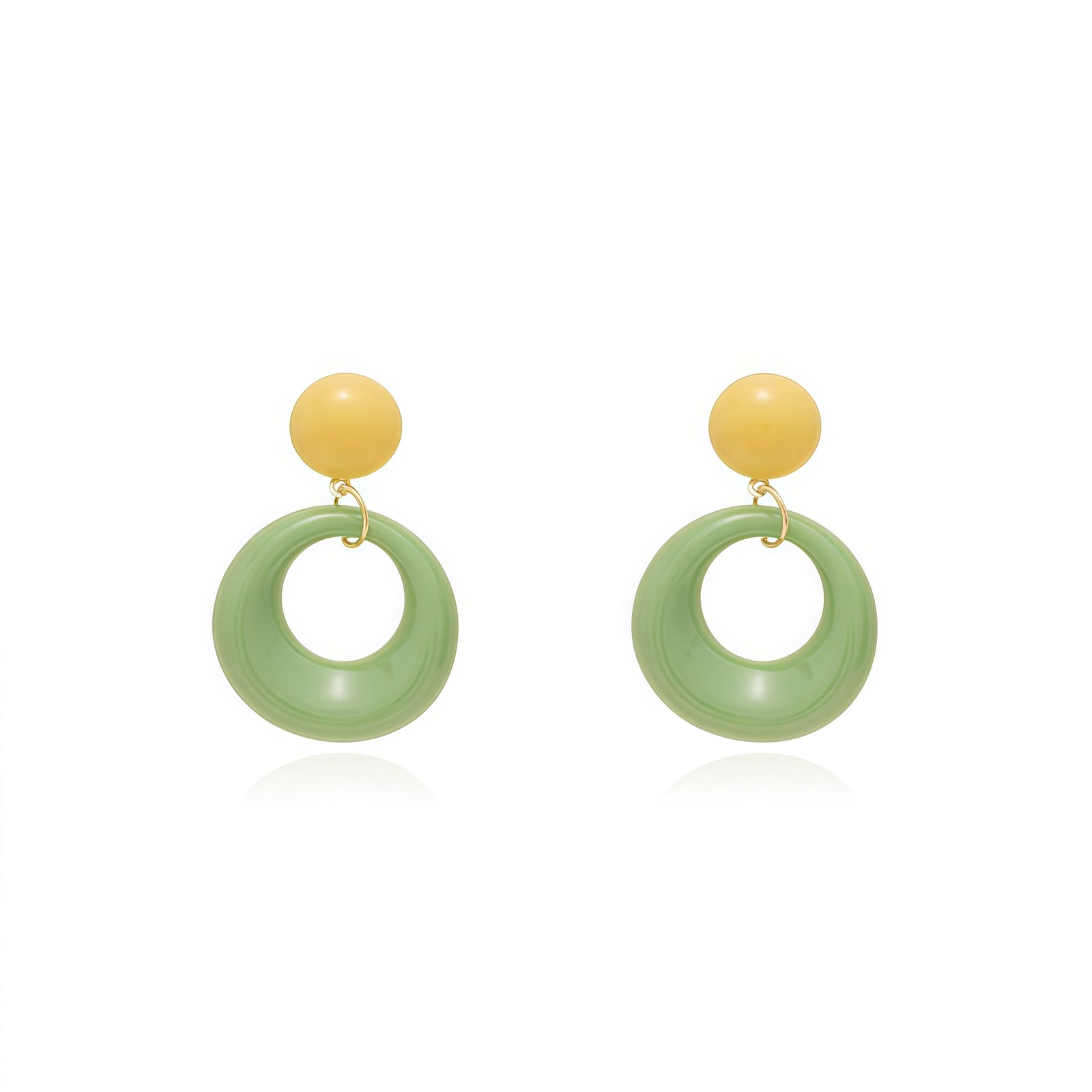 Dopamine Contrasting Circle Earrings for Women, Fresh and Sweet Earrings