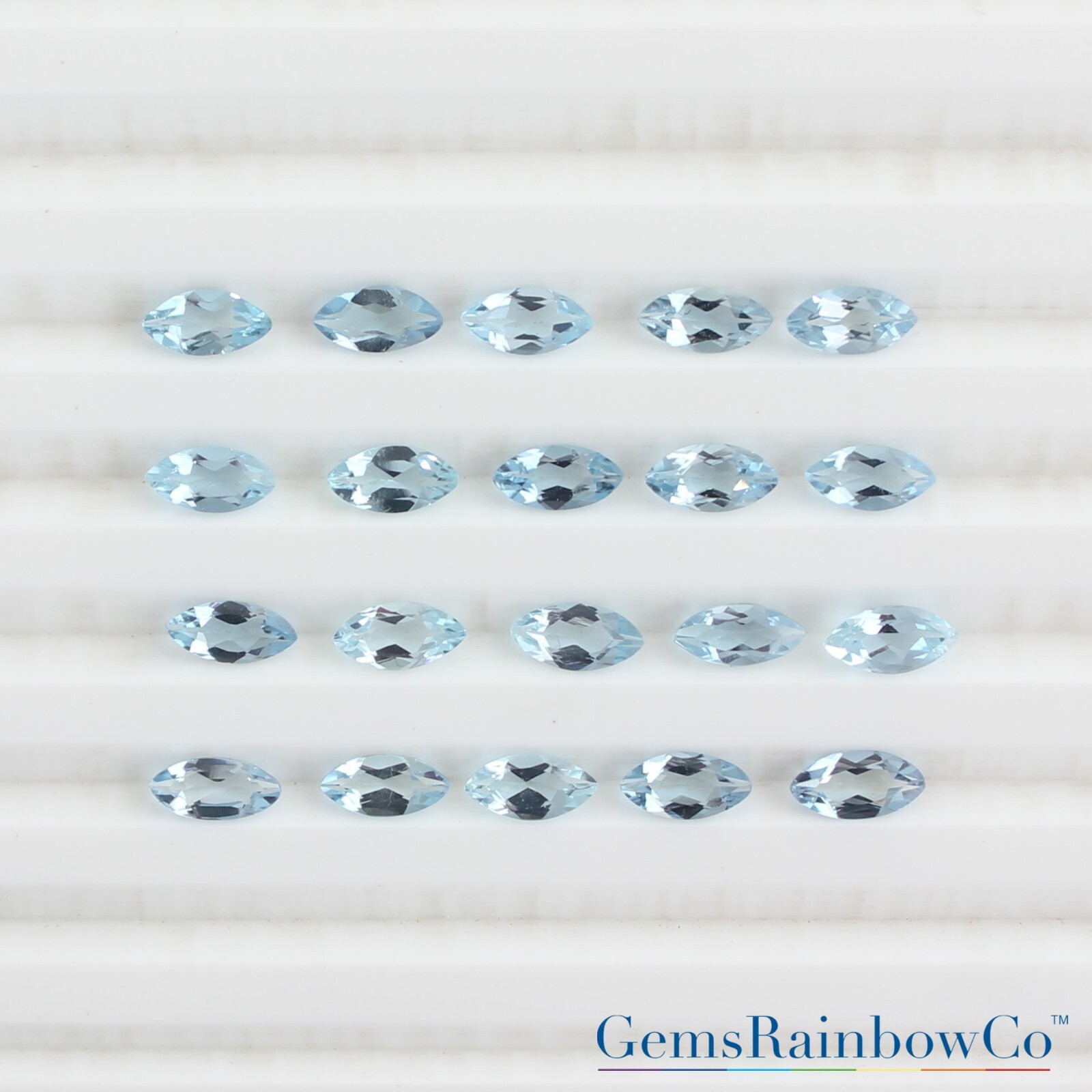 Natural Aquamarine Marquise 4x2mm and 6x3mm Faceted Loose Gemstones AAA Quality