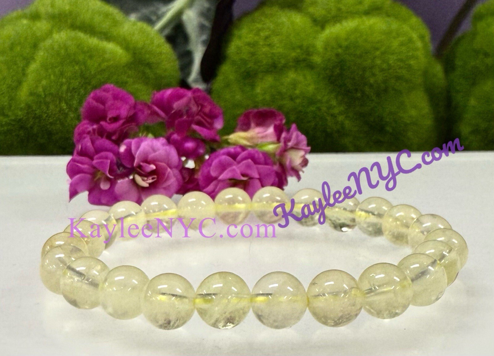 Wholesale Lot 6 Pcs Natural Lemon Quartz 8mm 7.5”Crystal Stretch Bracelet