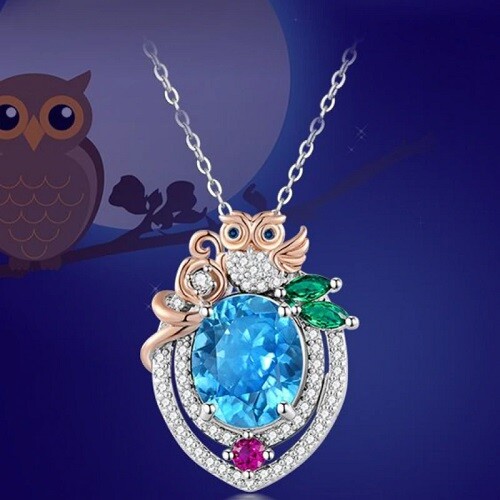 European and American Personality Trend Owl Necklace for Women with gift box