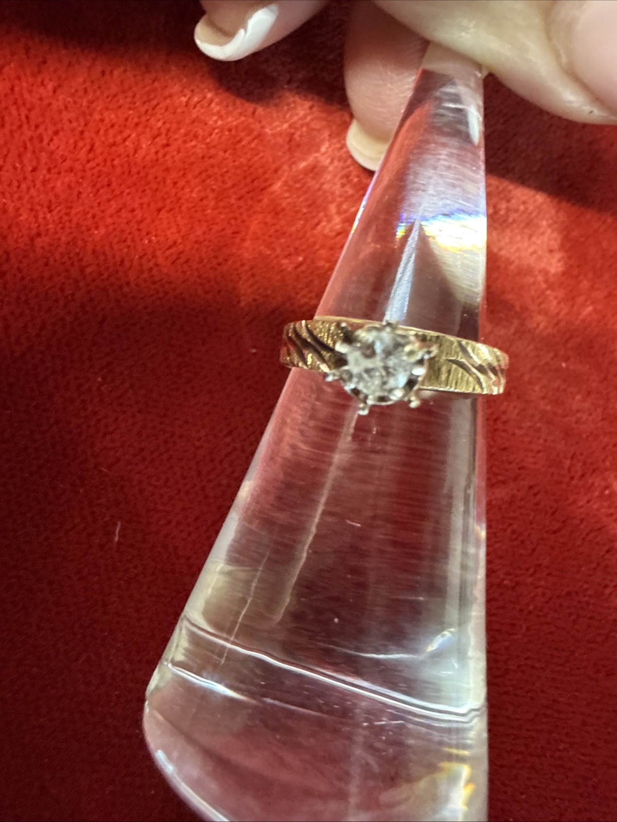 14k Yellow Gold Engage Ring Diamonds 6 Prong Setting Size 4.75 .25 ctw