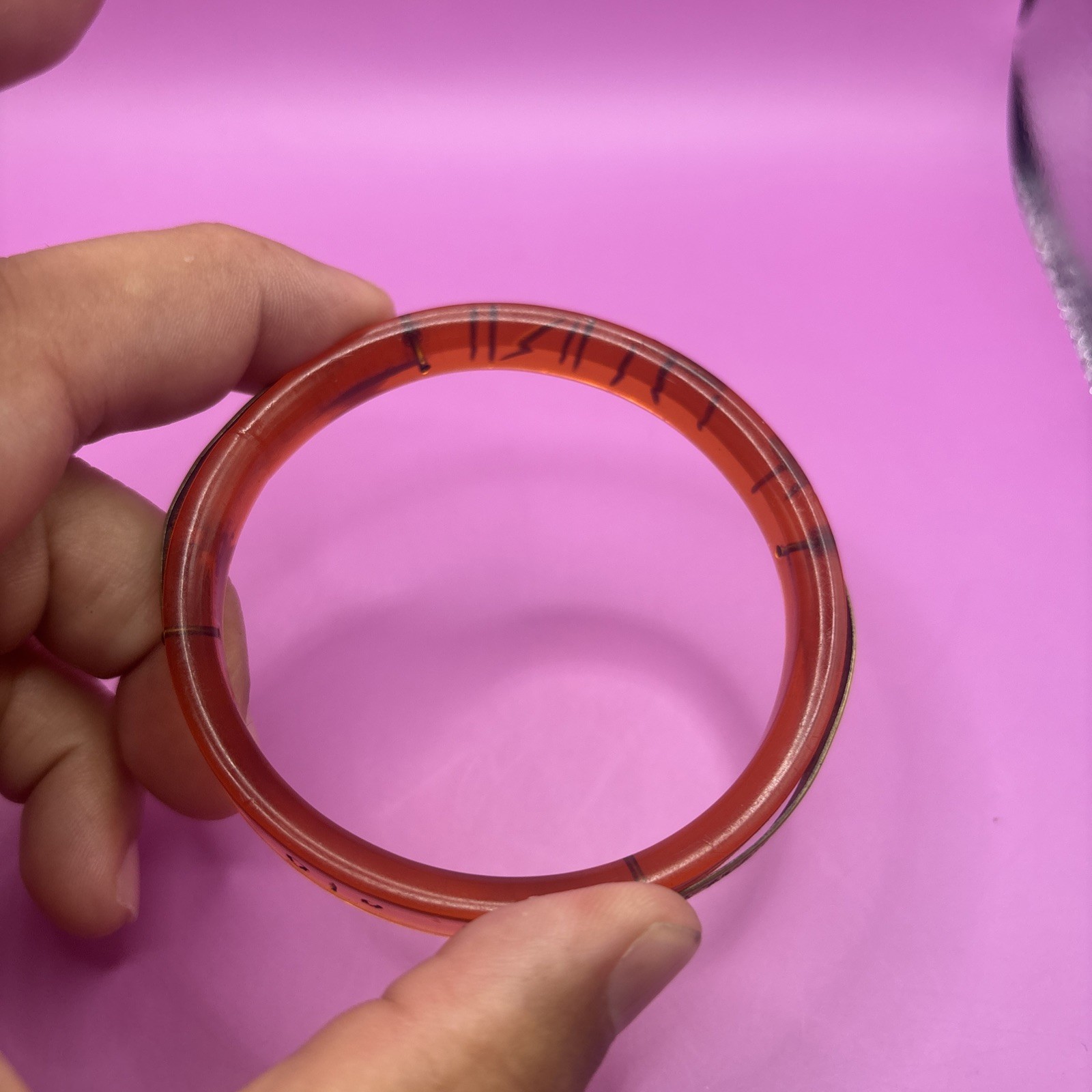 Vintage Plastic Resin Egyptian Theme Bangle Bracelet
