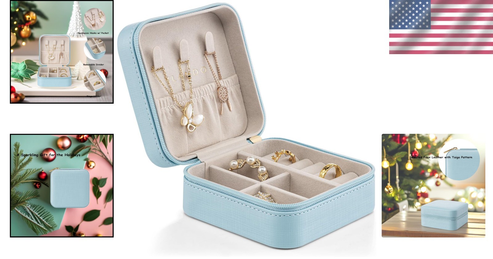 Chic Travel Jewelry Box with Removable Sections – Ideal Gift for Women and Girls