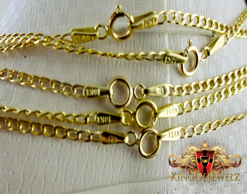 MEN LADIES 10K YELLOW GOLD MIAMI CUBAN CURB LINK CHAIN NECKLACE 2.5 MM 16~24 INC