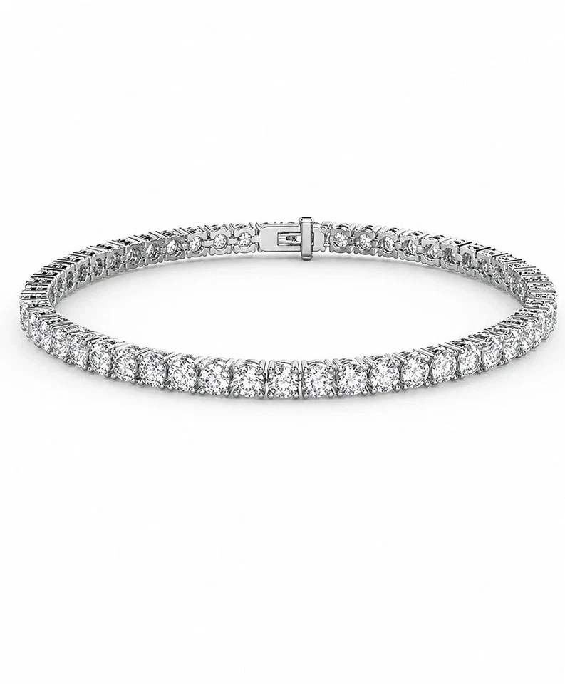 7″ Inch Tennis Bracelet 14K White Gold Plated 6 CT 4MM Round Brilliant Cut VVS1