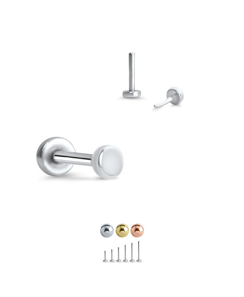 Threadless Labret Push Pin Nose Ring Monroe Stud 1.5mm, 2mm Disc 16G 18G 20G