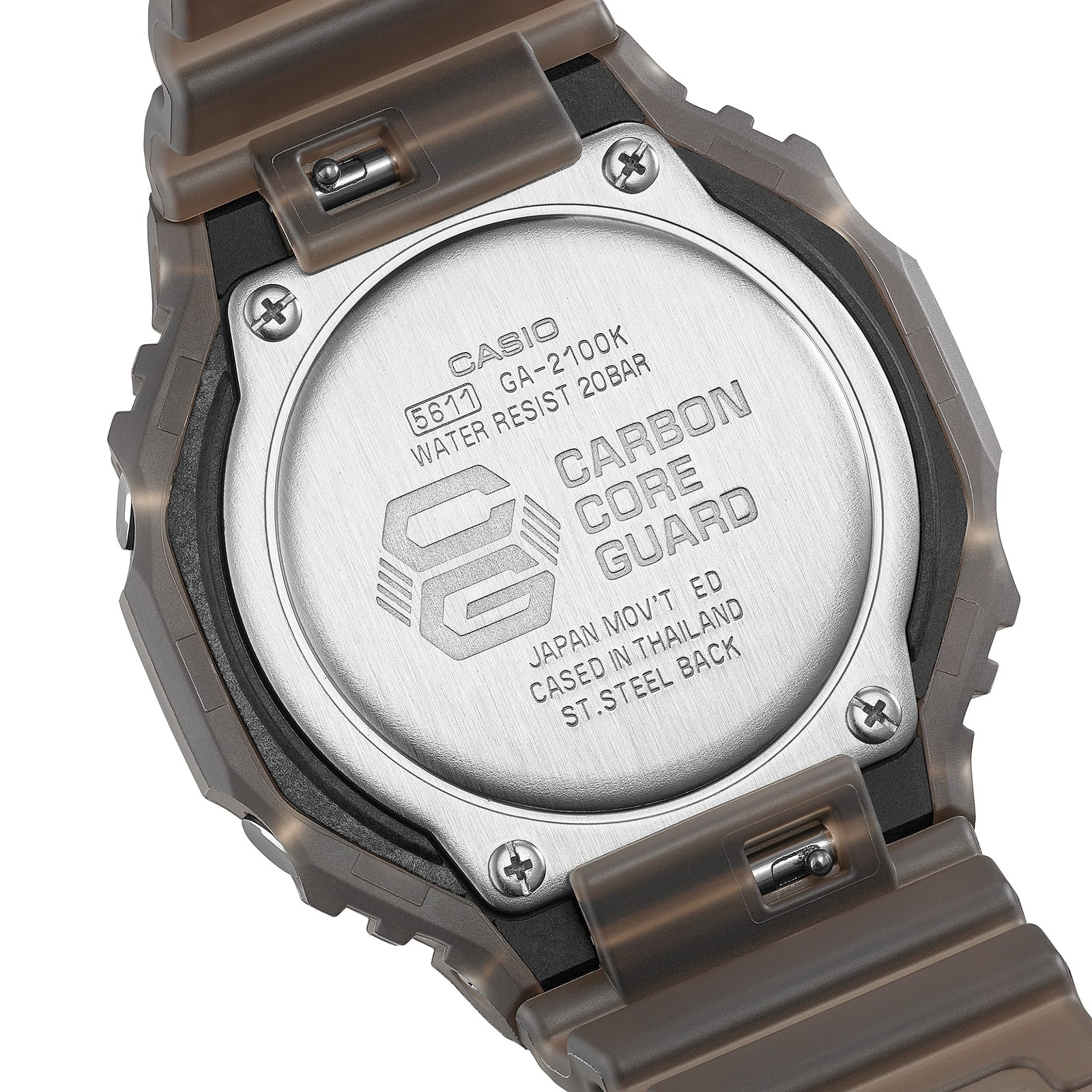 CASIO G-SHOCK GA-2100K-5AJF SMOKE LIGHT Analog Digital Watch Black Dial 45.4mm