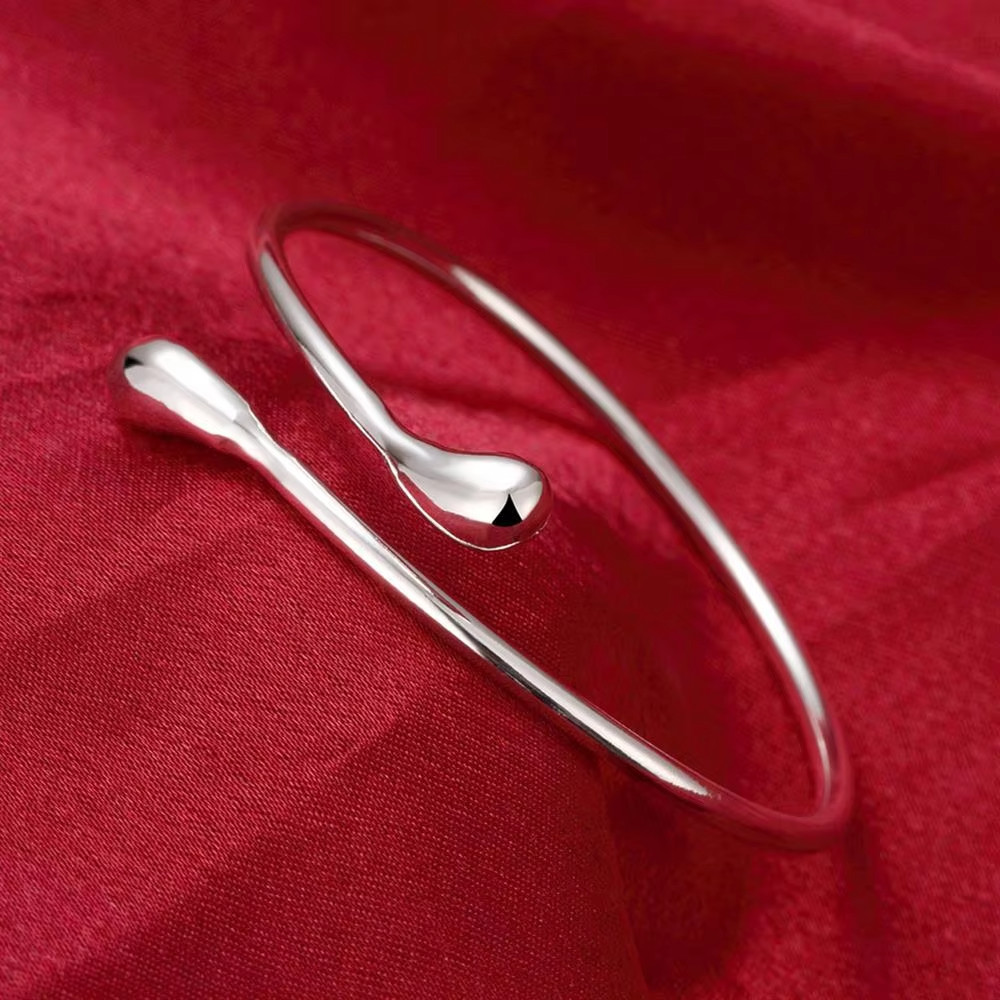 925 Sterling Silver Water Drop Jewelry Set Necklace Bracelet Earrings Ring Gift
