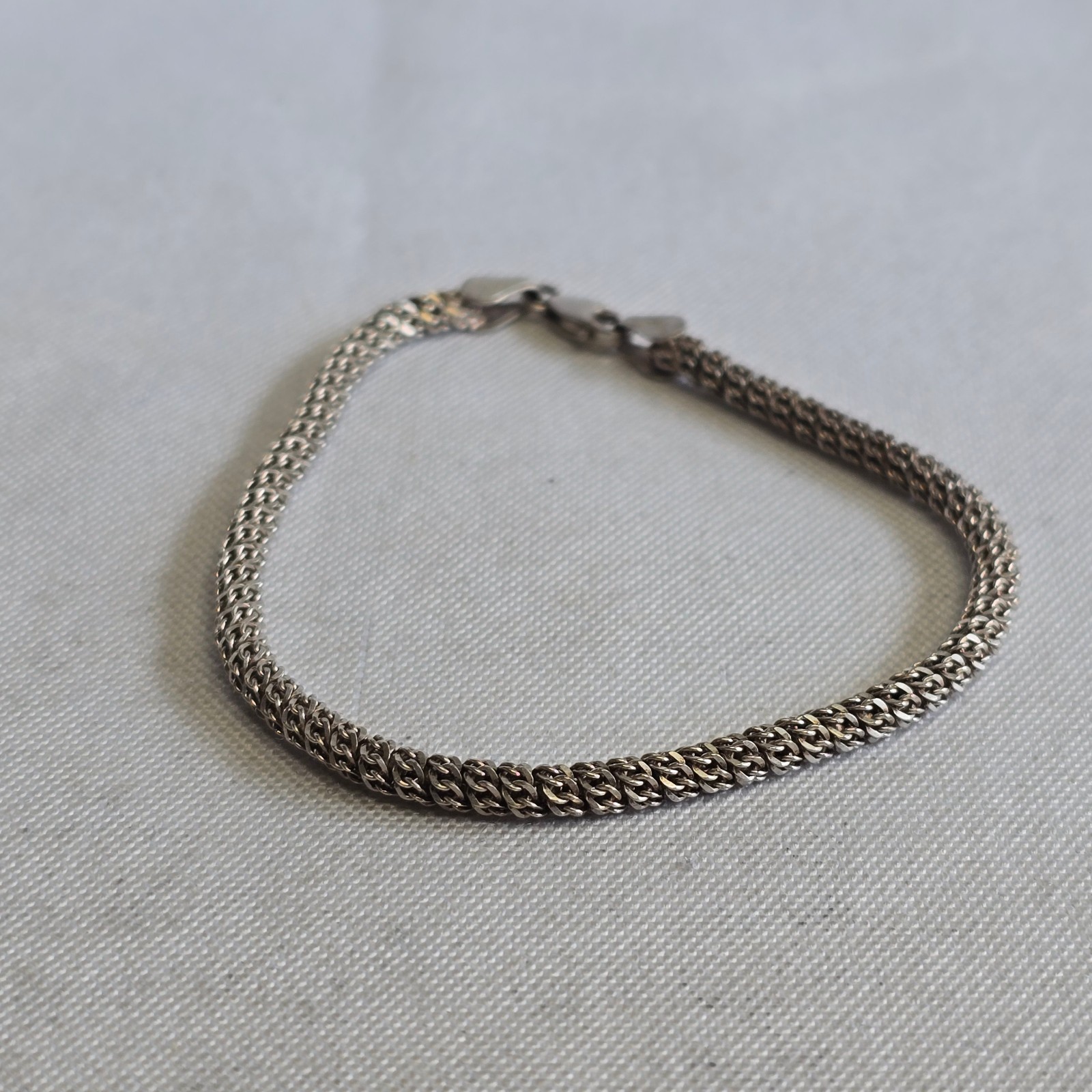 Sterling Silver Bracelet 7.71g Fine Jewelry 7.5″ Unique Chain Lobster Clasp