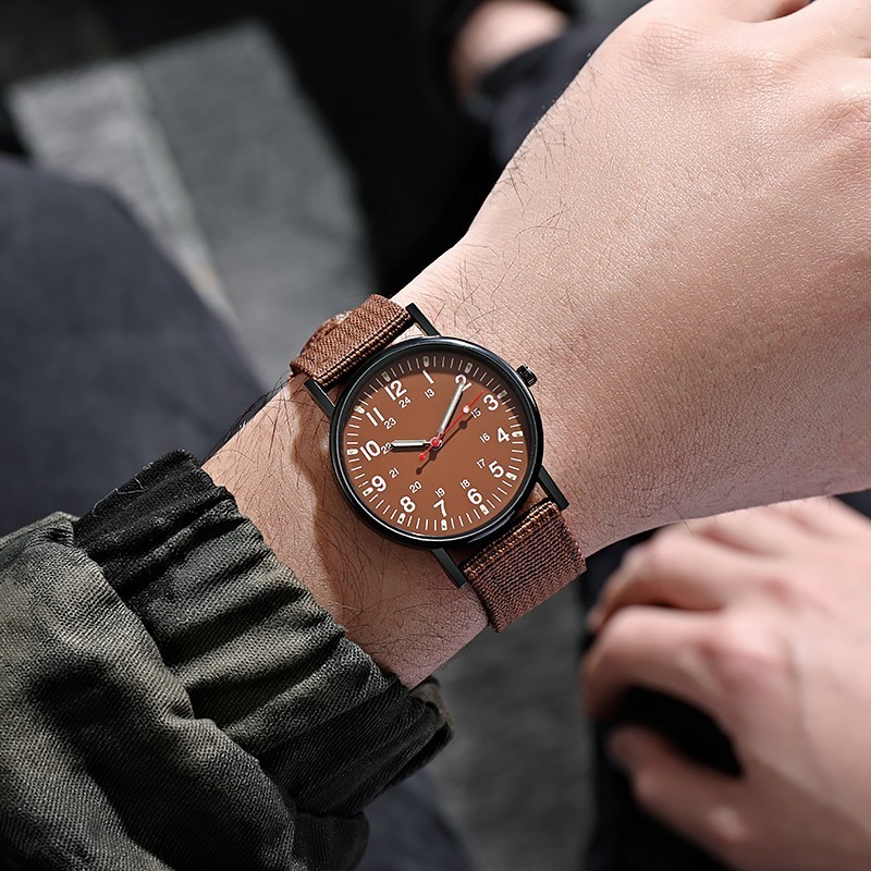 Men Military Watch Quartz Casual Analog Sports Wristwatch Nylon Strap Luminous