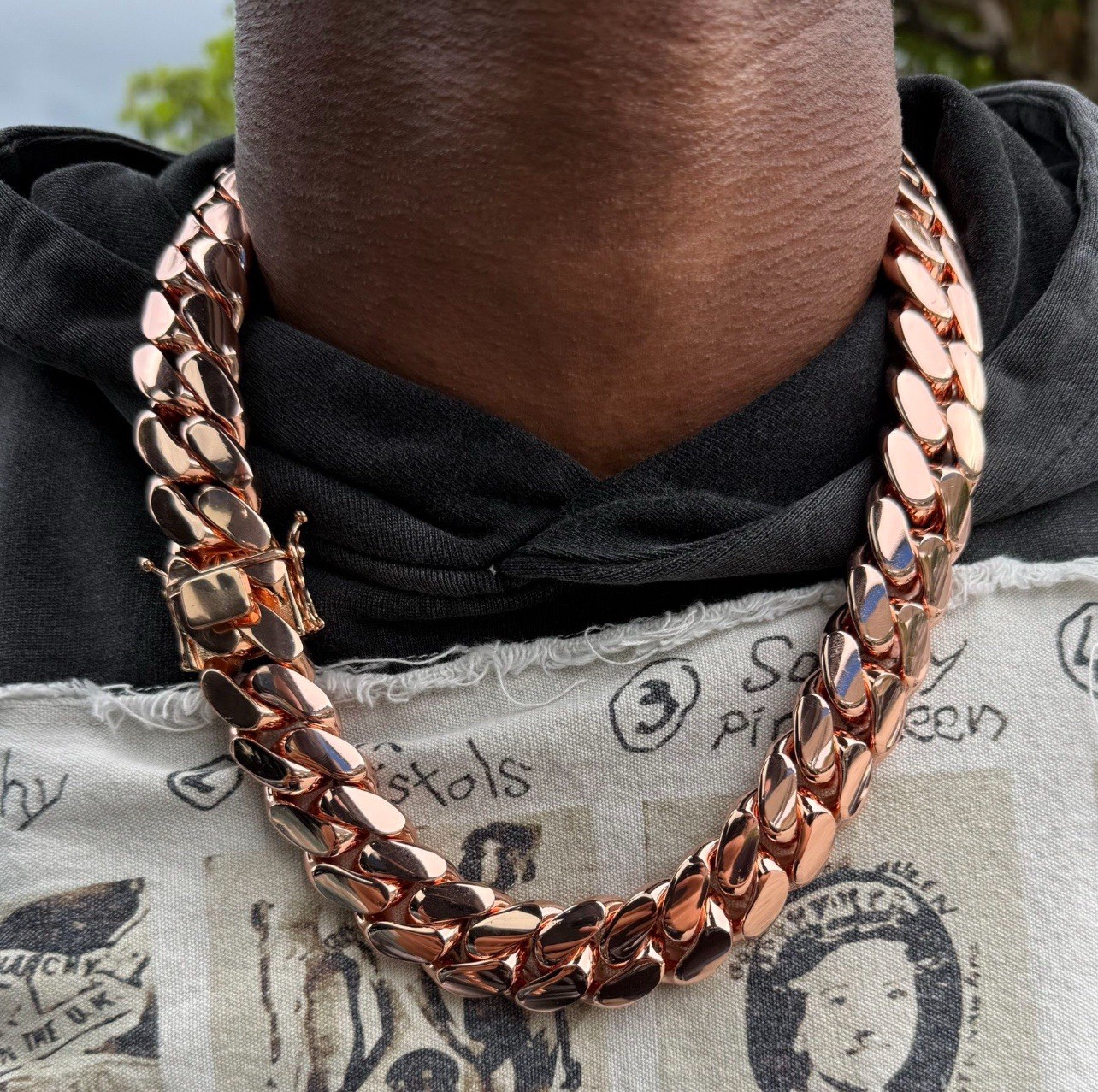 Miami Chain Miami Rose Gold Cuban Link Gold Plated 20mm – 24inch Necklace