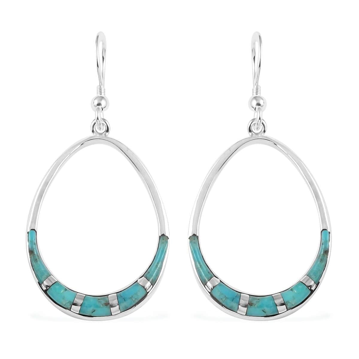 Turquoise Dangle Earrings in Sterling Silver 0.70 ctw