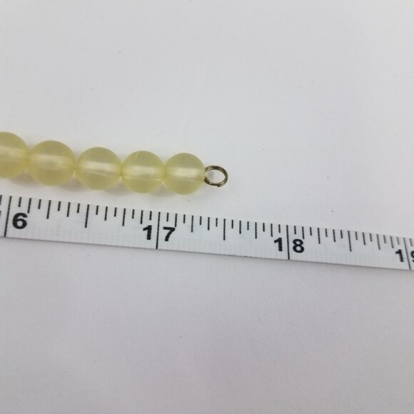 Necklace leaf green beaded transparent gold tone see through statement