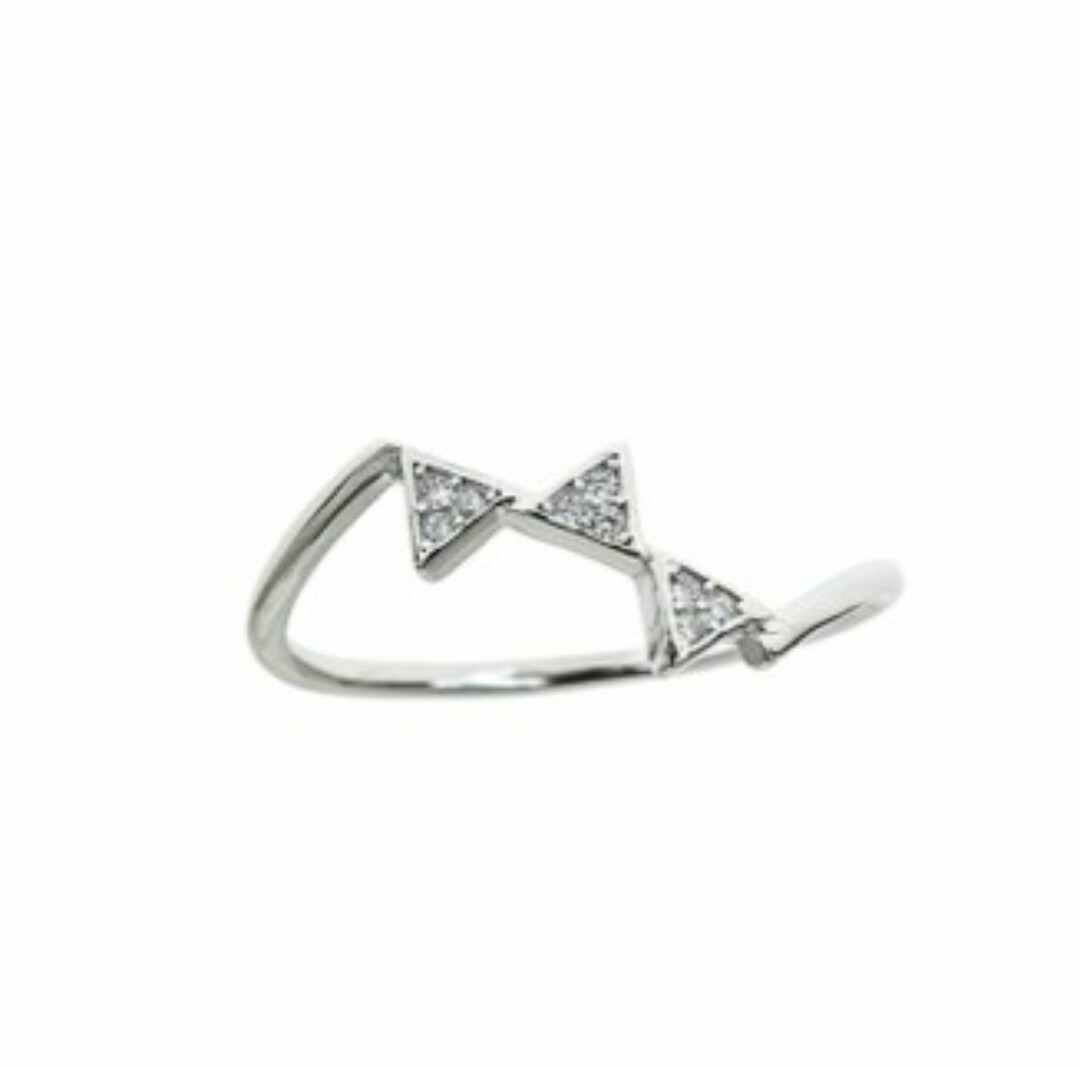 Fuzion Creations Cubic Zirconia & Sterling Silver Triangle Geometric Ring