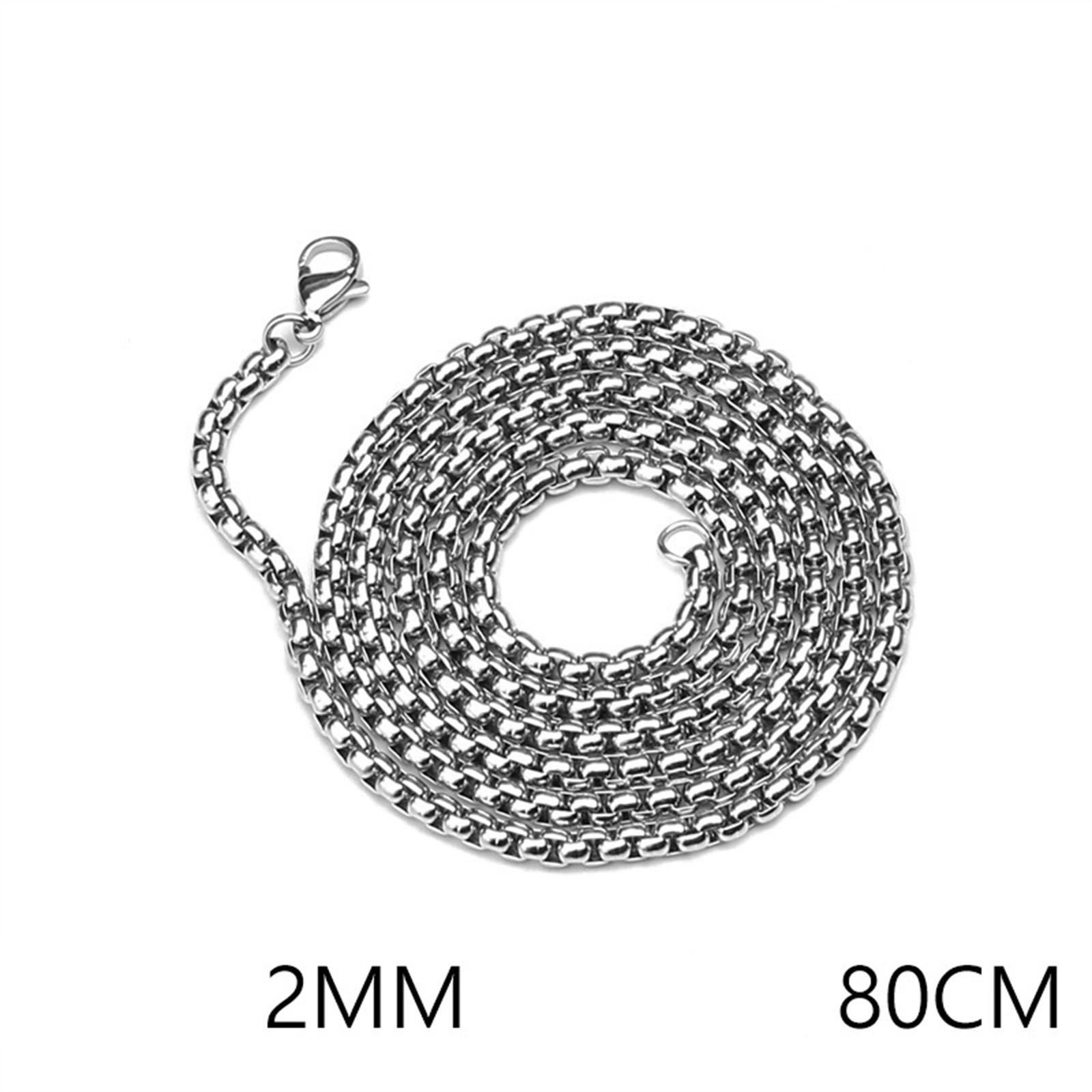 201 Stainless Steel 80 cm (31.5 Inch ) 2 mm Rounded Box Neck Chain Necklace