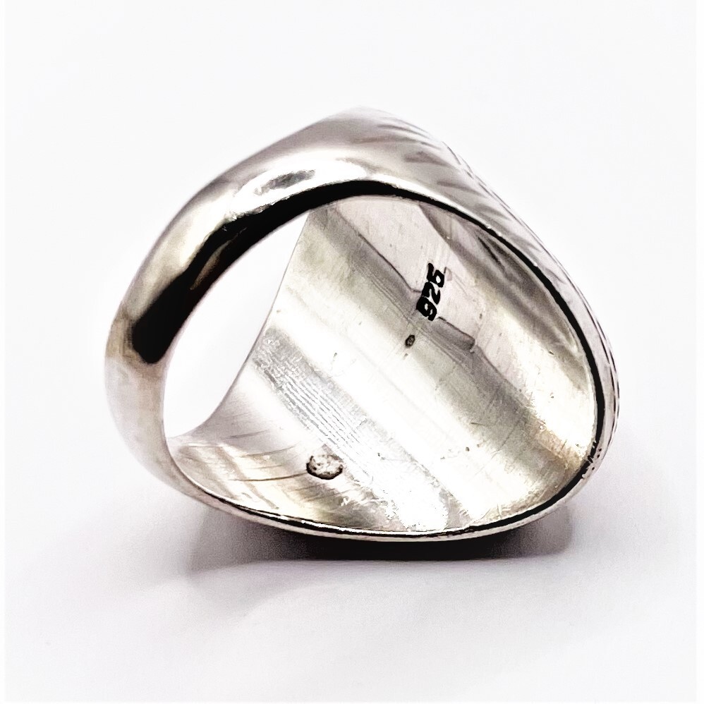 CLASSIC SOLID VINTAGE ENGRAVED FEATHER SIZE 5.5 STERLING .925 SILVER RING B1