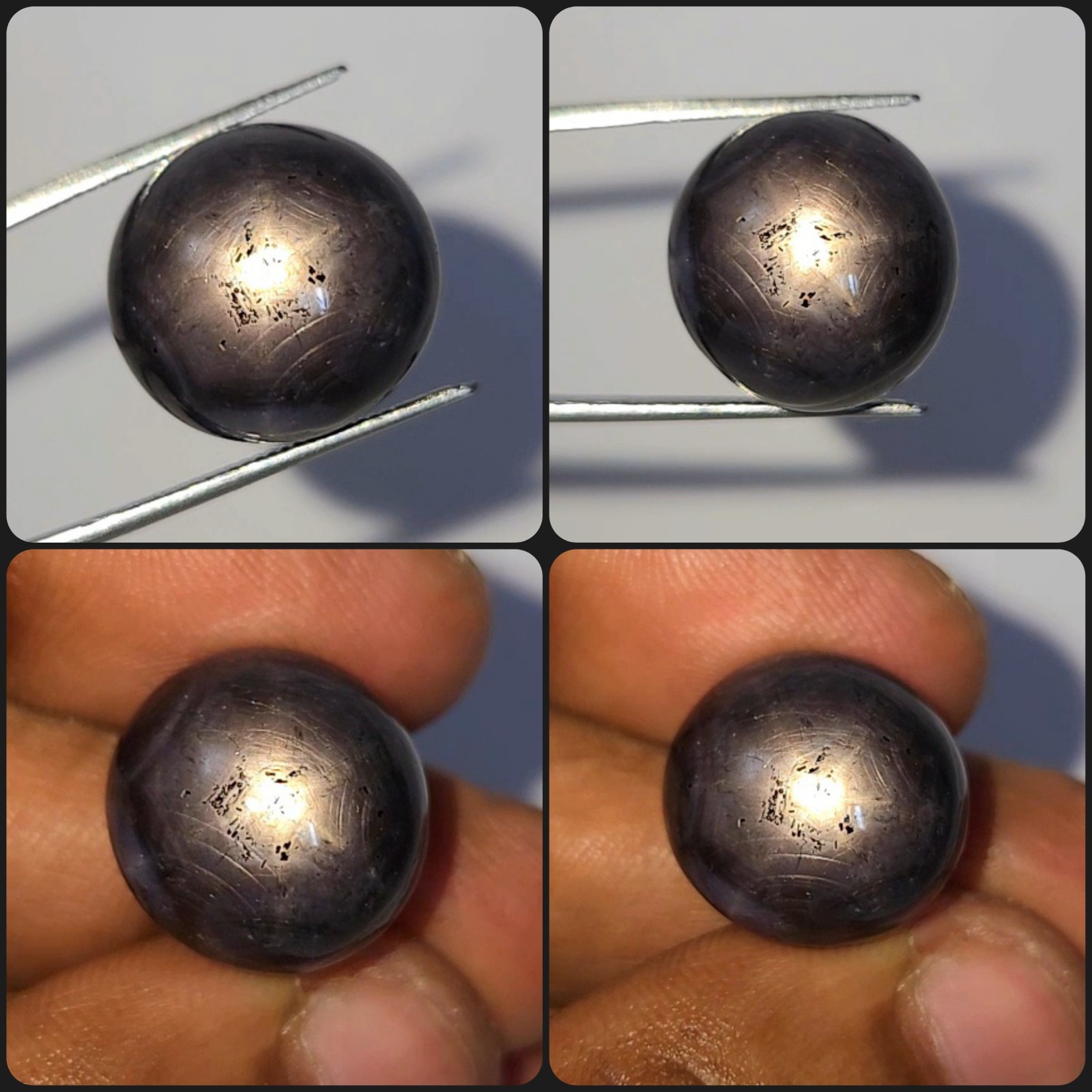 Natural 28.75 ct Star Sapphire Black Oval Cabochon untreated loose gemstone