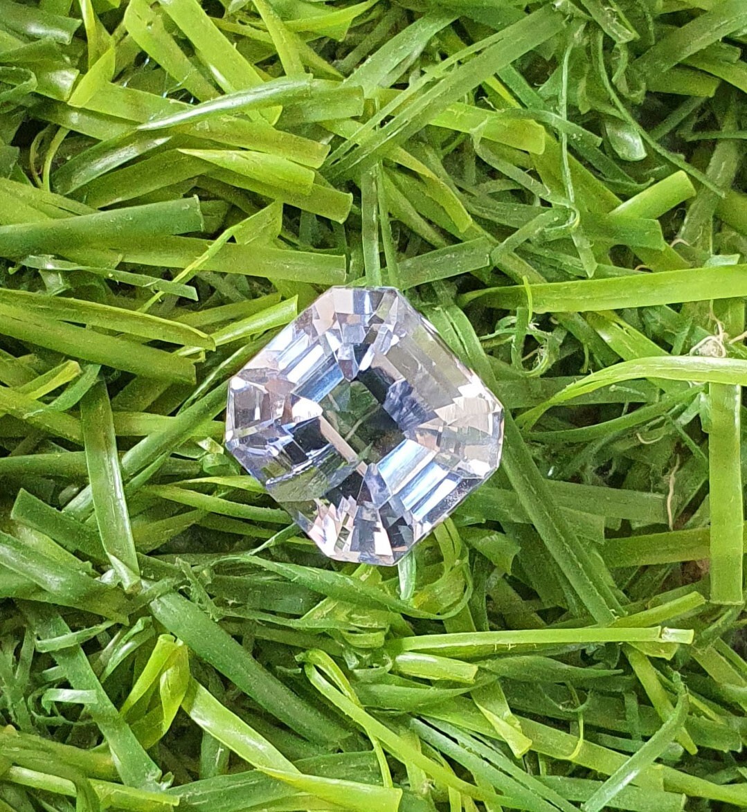 3.96Ct Flawless Octagon Cut Ceylon Cornflower Light Blue Sapphire Lab Grown Gems