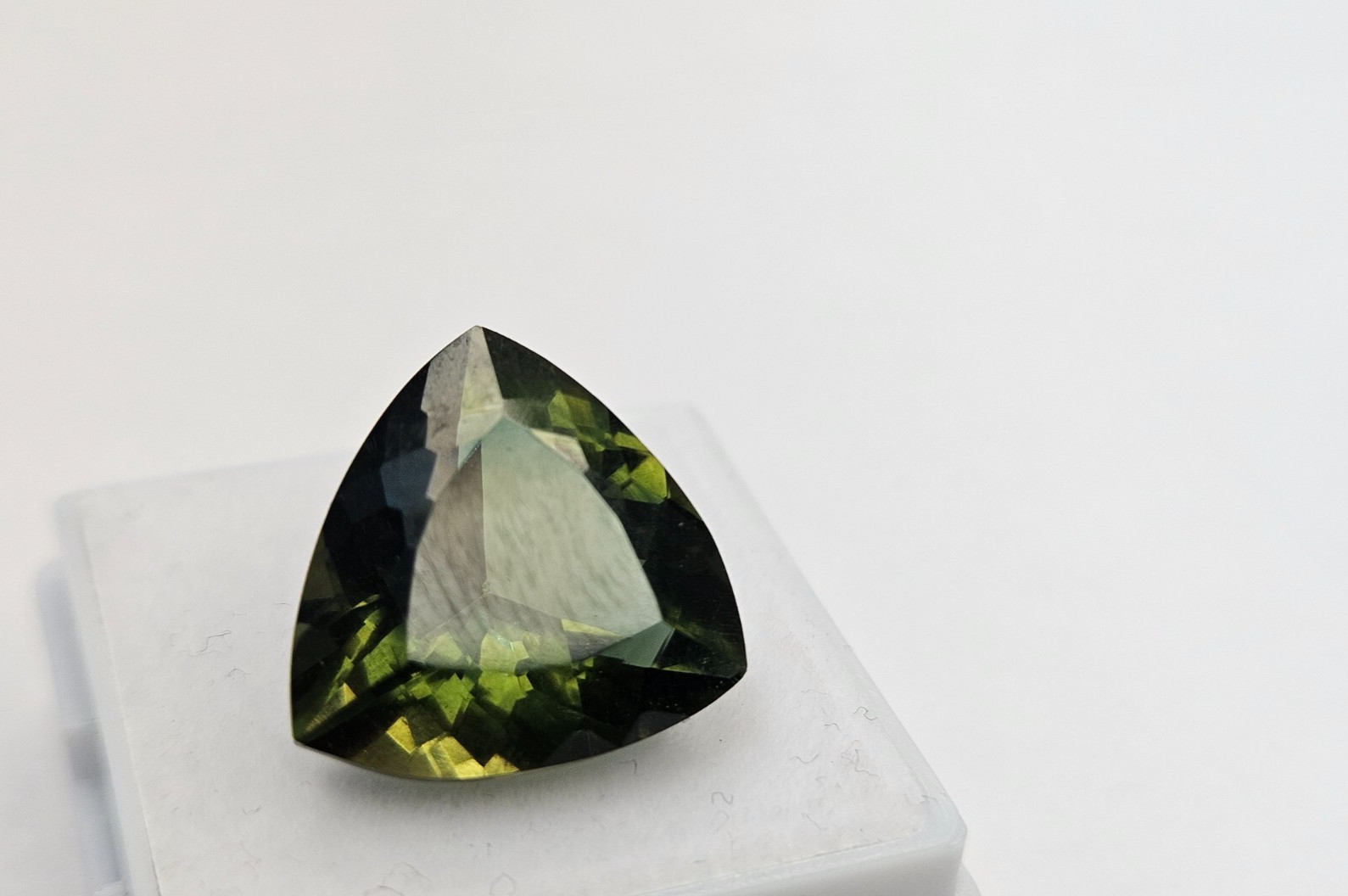 Moldavite Natural Green EGL Certified Trillion Cut 10+ Ct Loose Gemstone