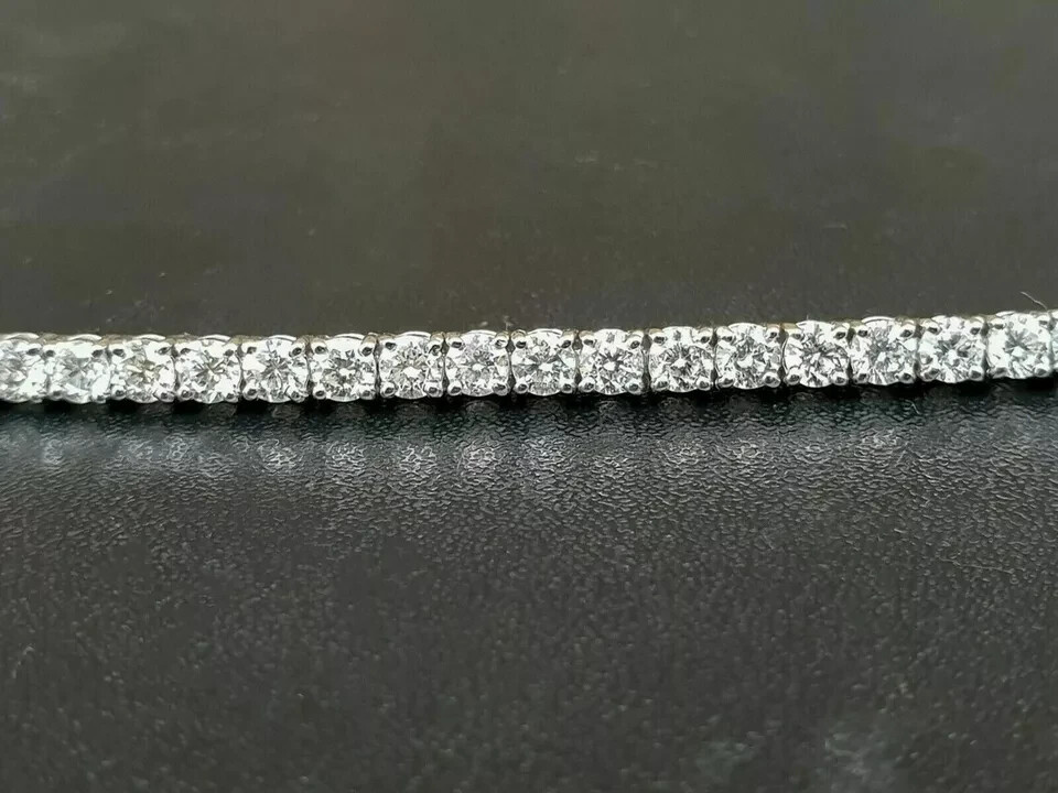 4.55CT Tennis Bracelet Round Lab Grown Diamond EF/VVS 14k White Gold For Mother