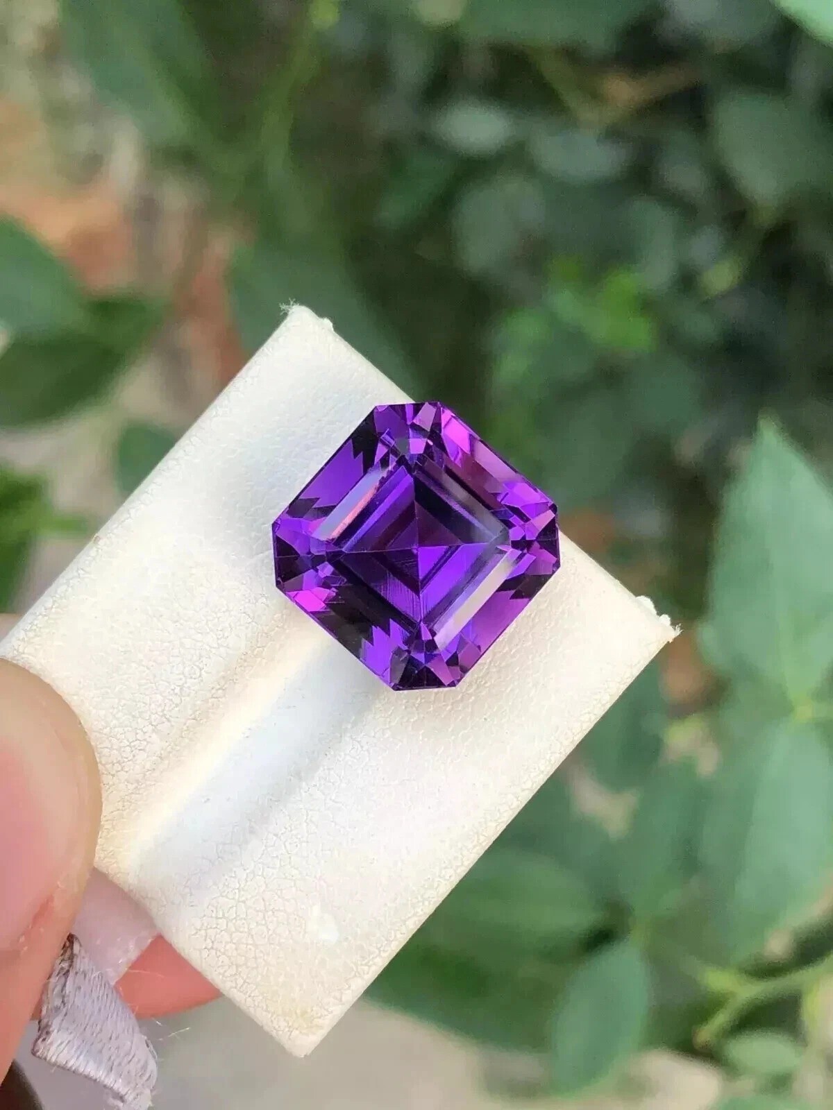 Unheated Natural Purple Sapphire Ceylon 10+ Ct Asscher Loose Gemstone Certified