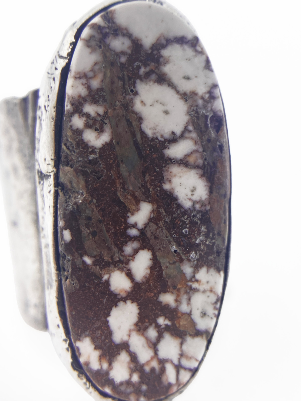 Wild Horse Jasper Sterling Silver Statement Ring Size 5 Brown White Artisan