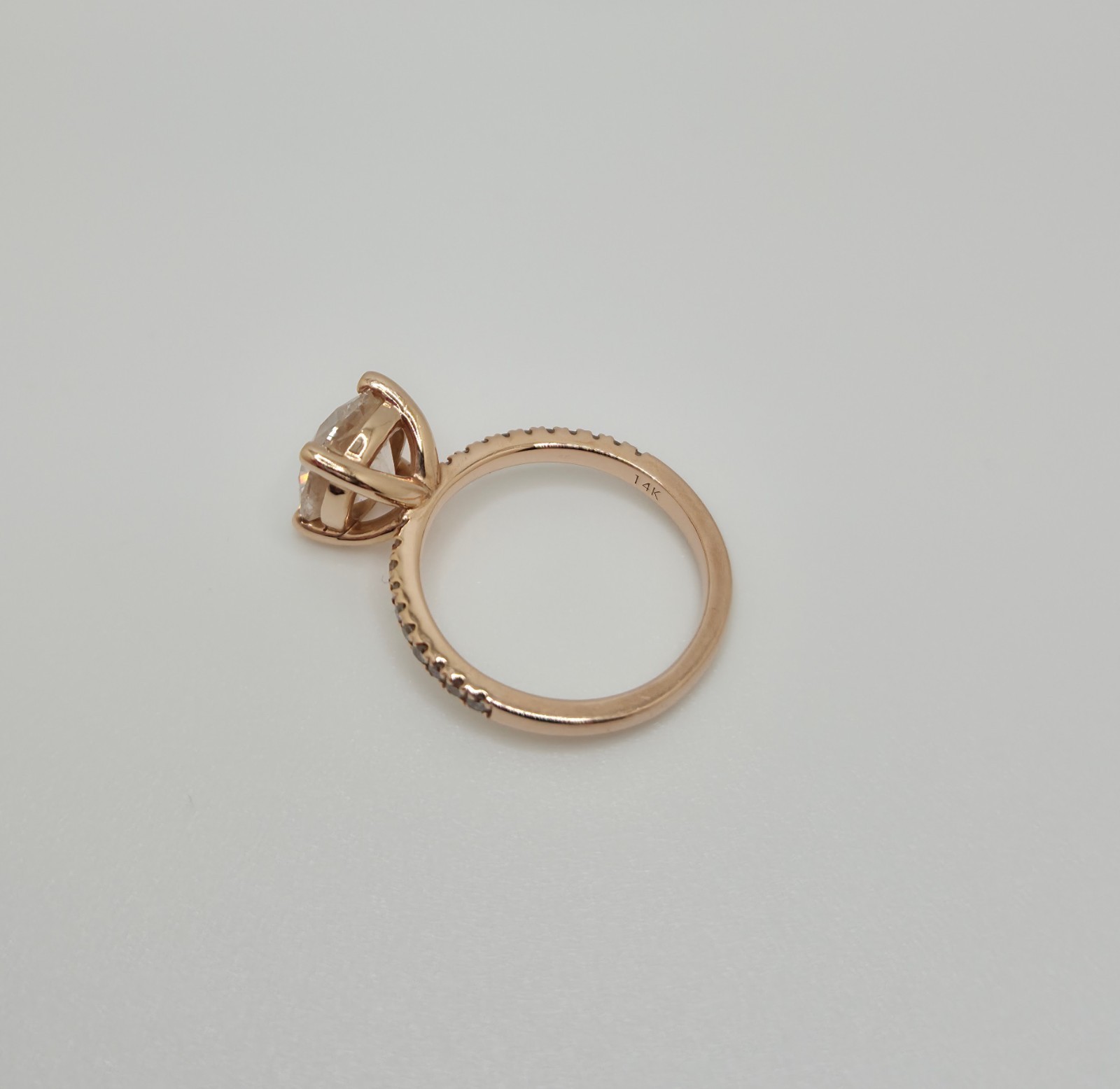 LAB CREATED DIAMOND RING – 14k ROSE GOLD – 2.53 ROUND VS1 RARE CARAT – 6.25 SIZE