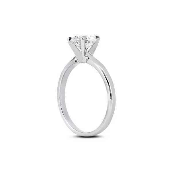 Solitaire Engagement Ring Platinum Classic Round 1.06 CT Lab-Grown Diamond D VS1