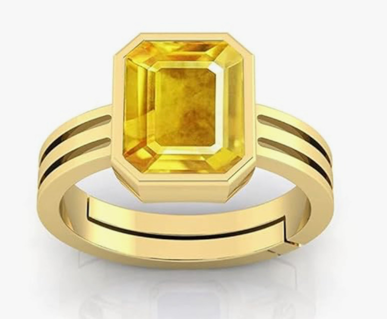 6.25 Ratti 5.50 Carat Unheated Natural Yellow Sapphire Pukhraj LabCertified Ring