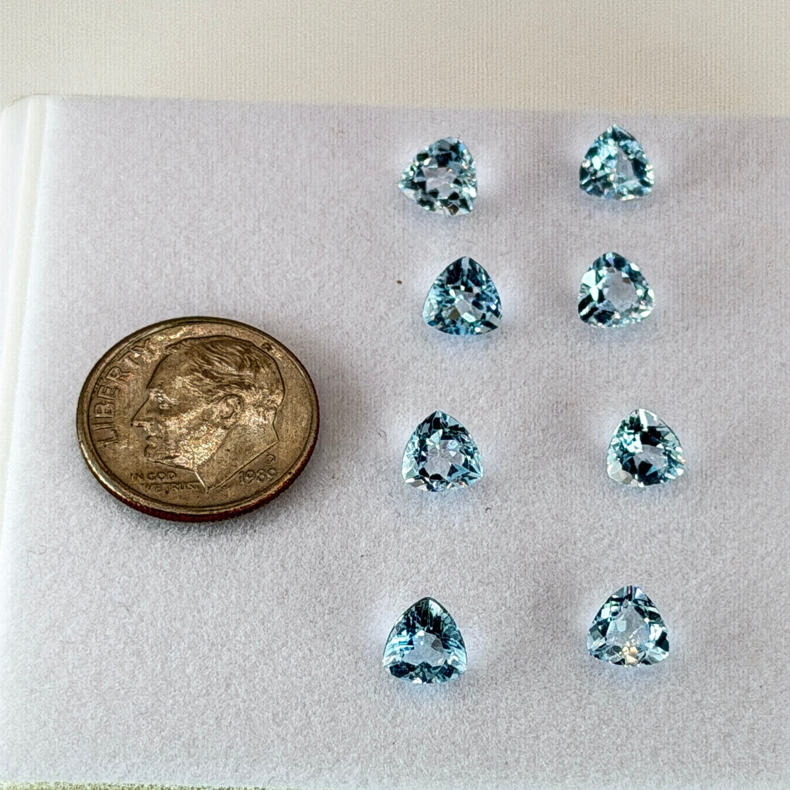 Natural Blue Topaz 6mm Trillion Faceted Gemstones Calibrated Lot Wholesale USA