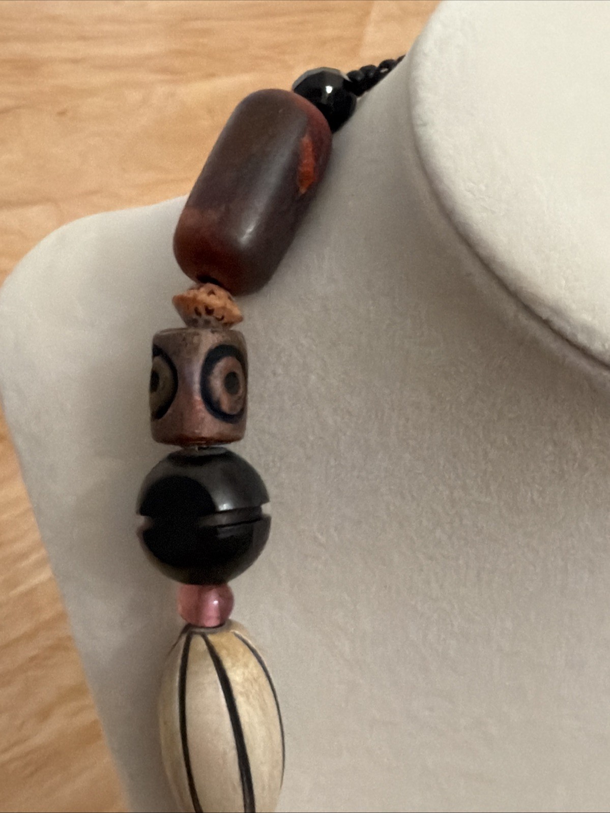 Necklace Indonesian Asymmetrical Assorted Wood Necklace