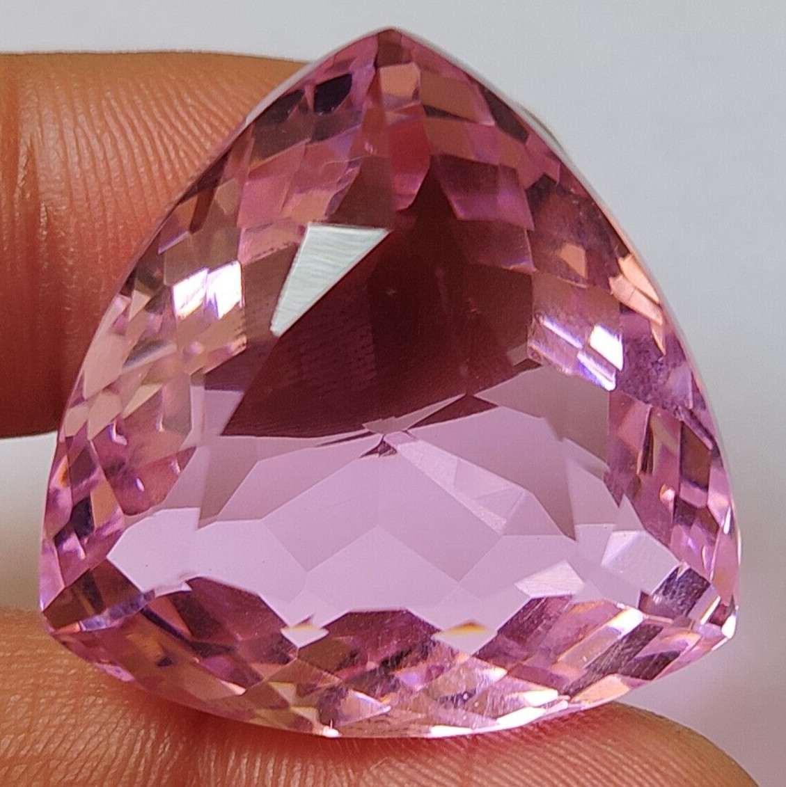 AAA+ 99.20 Ct. Large Pink Kunzite Trillion Cut Loose Gemstone @Women Gift/Her