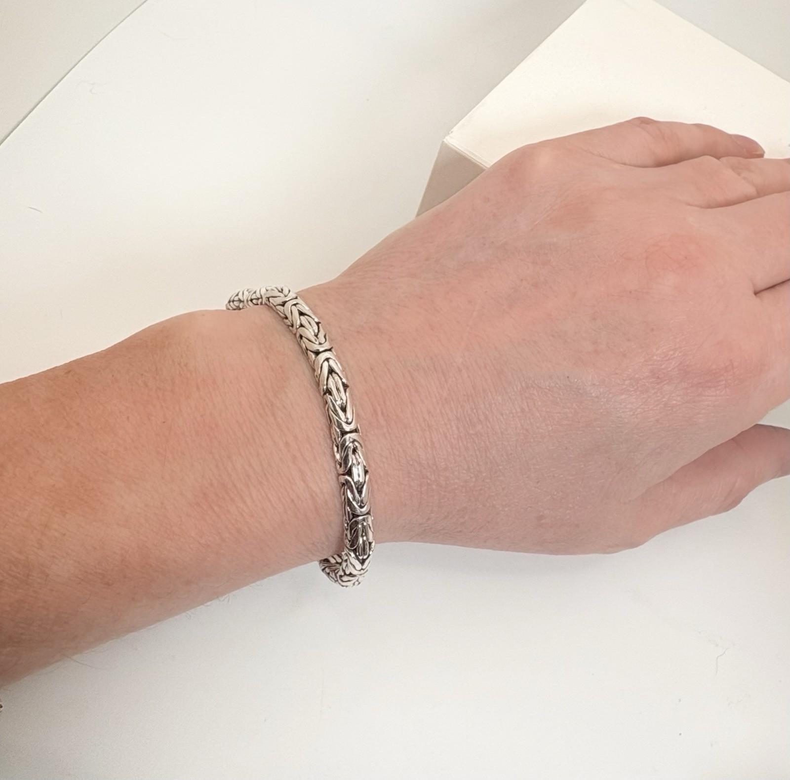 Dragon Head Borobudur Bracelet Sterling Silver 30.10g 7.25in Bali Legacy