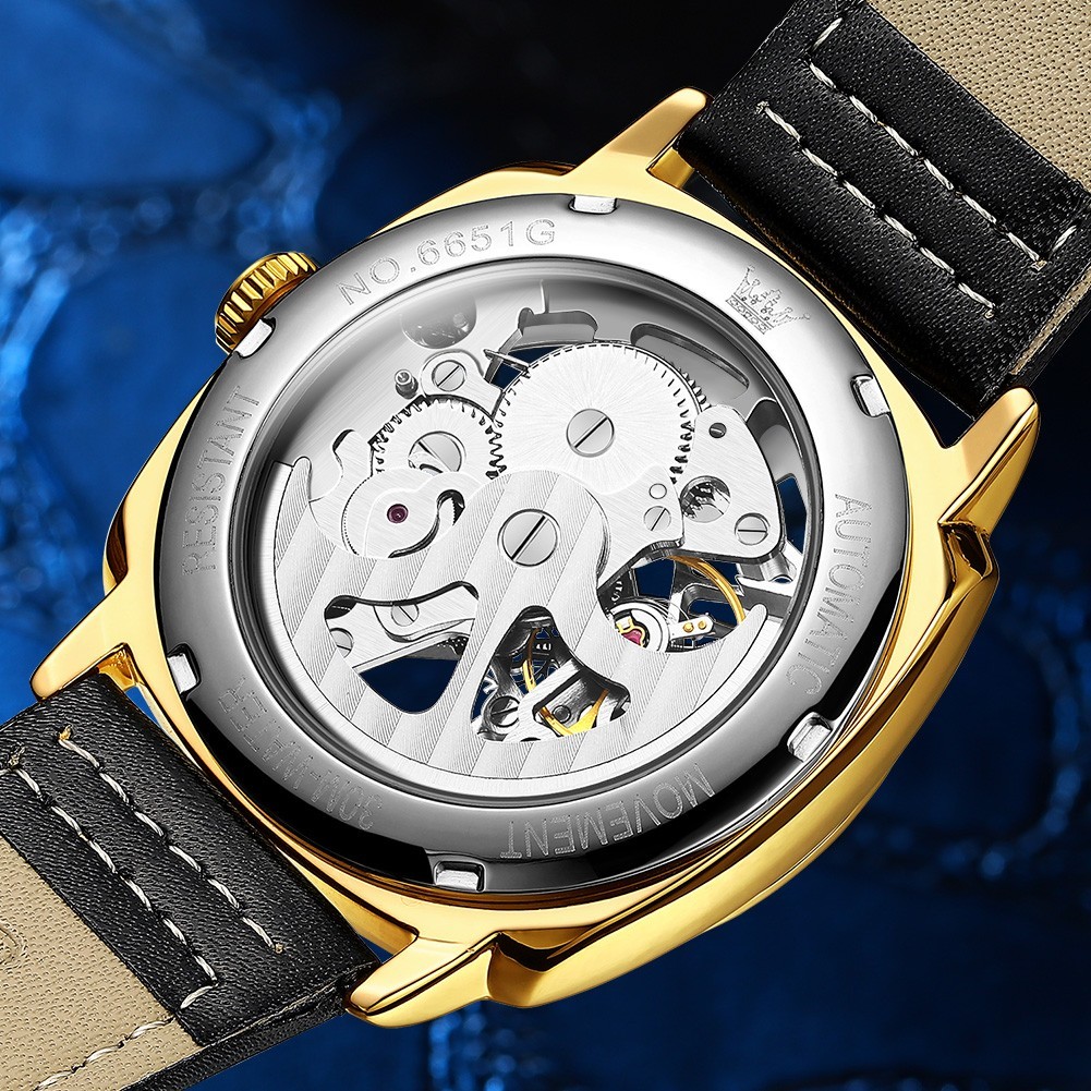 OLEVS 6651 Classic Genuine Leather Multi-functiom Water Resistant Wristwatches