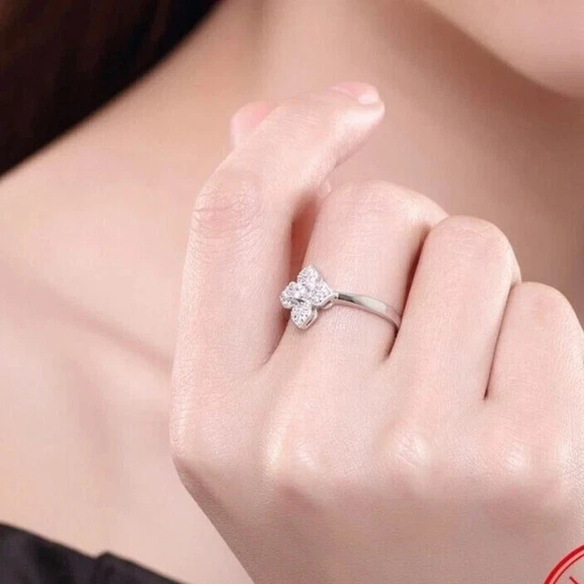 Flower Women’s Ring 1.90ct Round Cut 14k White Gold Plated Lab Grown Diamond