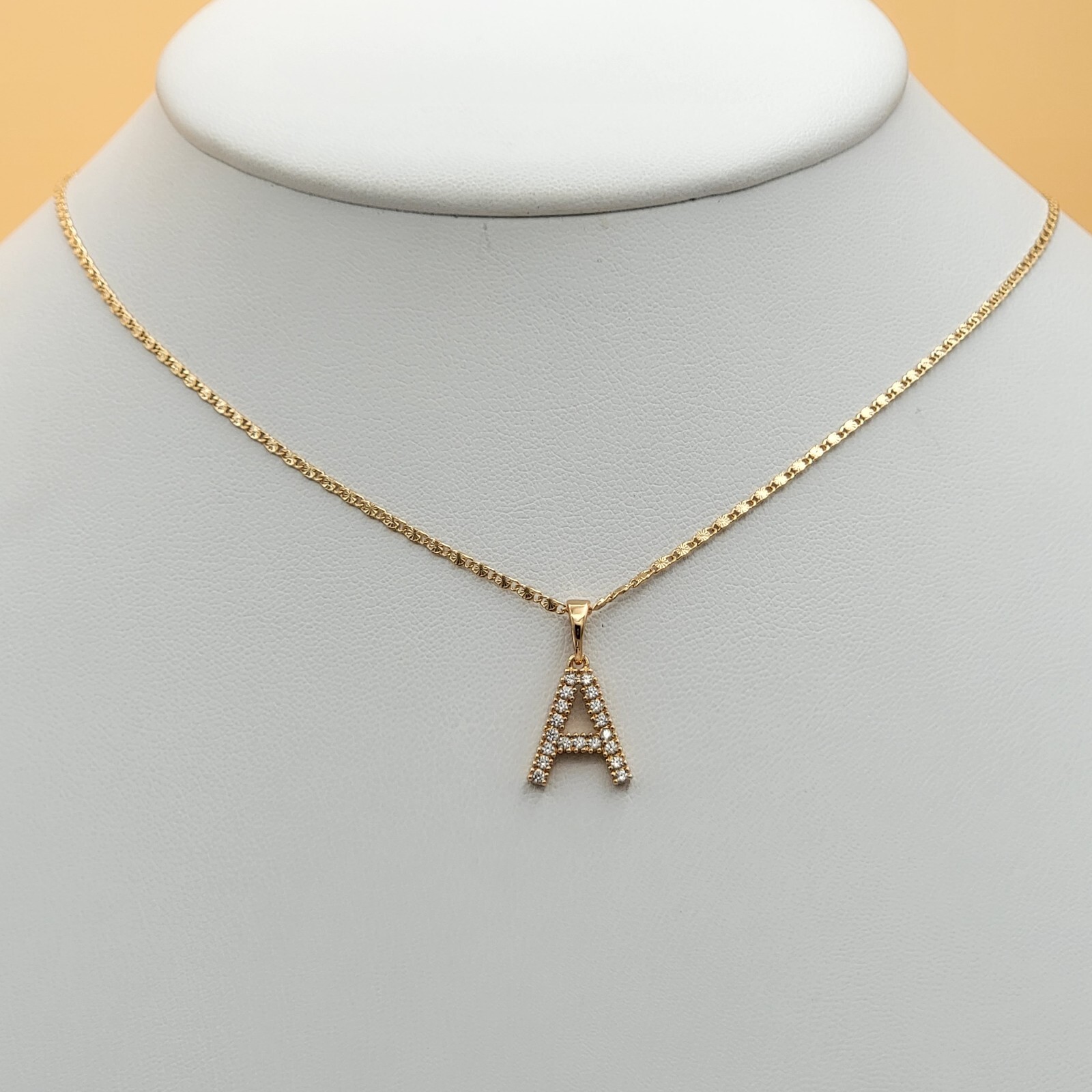 18K Gold Plated Women’s Jewelry Initial Letter A Pendant Necklace Mariner Chain
