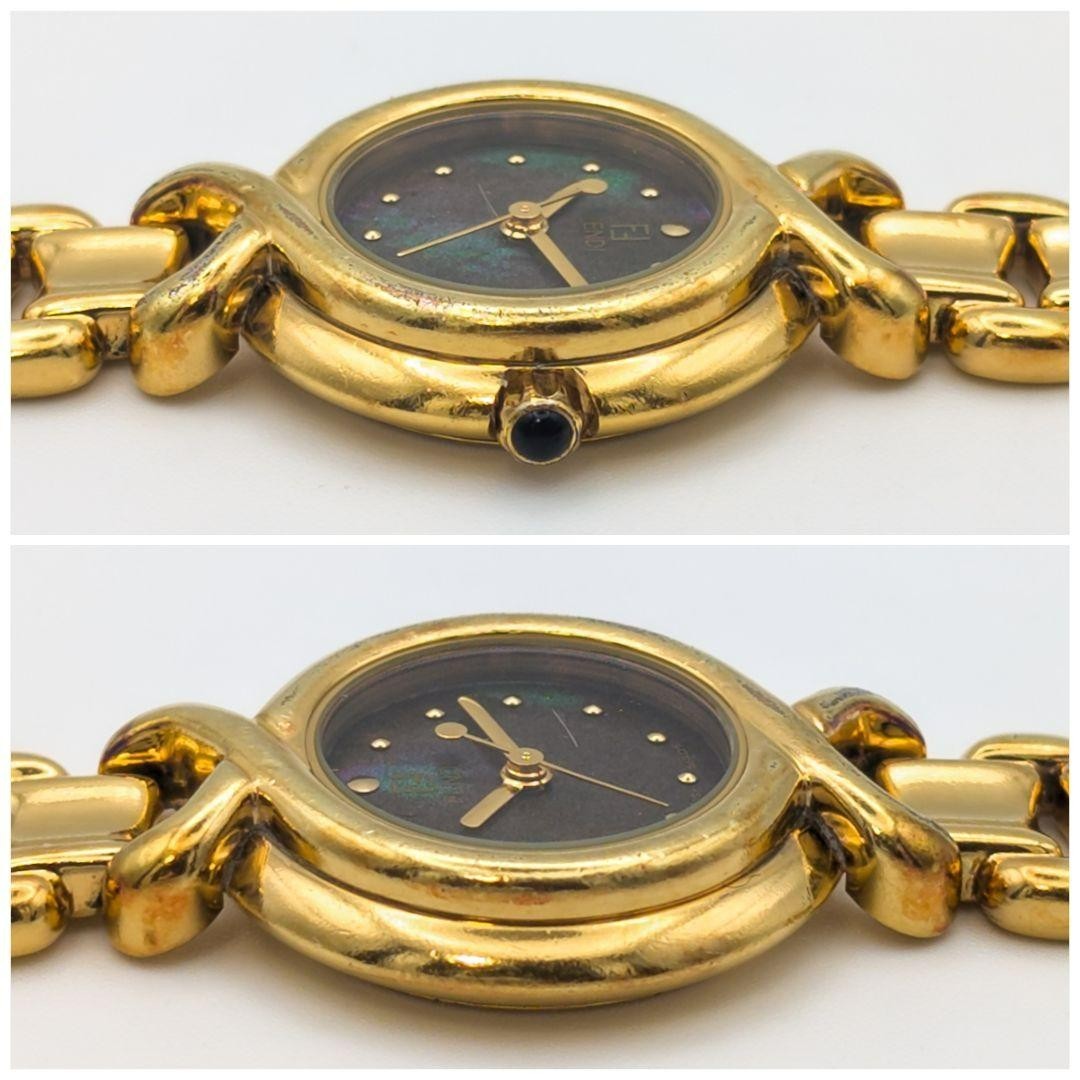 FENDI 700L Watch Gold Shell Dial Quartz 26.1mm 16cm Leather Band Vintage